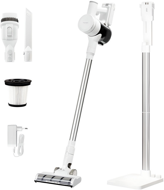 홈리아 BLDC 무선 청소기 충전거치대 세트, 화이트 + 그레이, 220BL