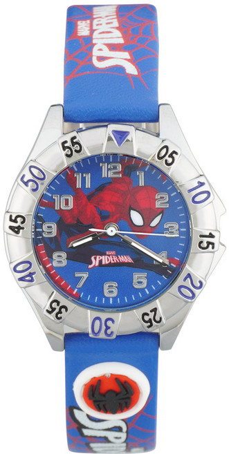 마블 아동 어벤져스 스파이더맨 어린이 가죽 손목시계 MA001-SPBL