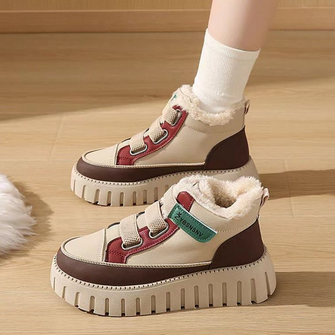 Modern Fashion 여성 하이탑 키높이 기모 스니커즈 운동화 L12