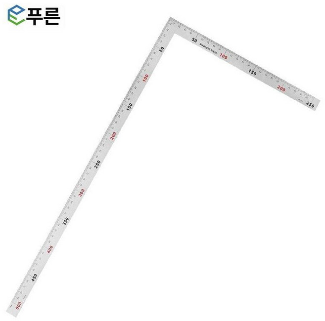 고정밀 직각자 1M 강철 대형 다기능 90도 스테인레스, 얇은 스틸 250 500mm 두께1mm, 1개