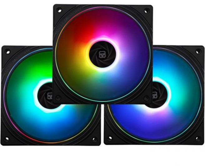 서멀라이트 TL-C12C X3 CPU 팬 120mm 케이스 쿨러 팬 4핀 PWM 무소음 컴퓨터 팬 S-FDB 베어링 포함 최대 1550RPM, TL-S12-S 블랙 ARGB