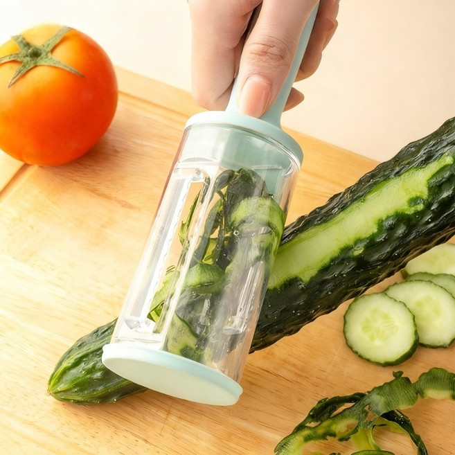 상덕 주방용 다기능 채소 과일 필러 껍질 제거기 보관형 채칼, 1개, 푸른 색