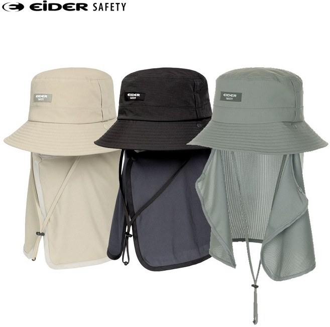 아이더세이프티 여름용 차양 버킷햇 자외선차단모자 HUS23C03, 60, 블랙