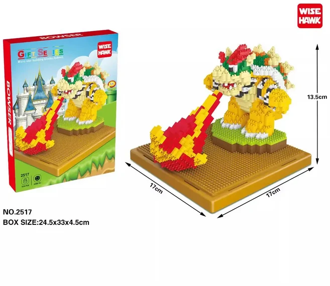 슈퍼 마리오 마이크로 빌딩 블록 공주 복숭아 Bowser Yoshi 피규어 DIY 조립 미니 벽돌 장난감 크리스마스, 02 No Box