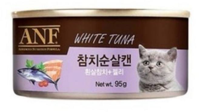 ANF 고양이 간식캔, 흰살참치 + 젤리, 95g, 24개