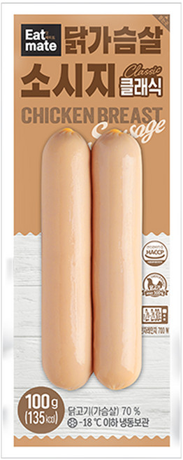 [랭킹닭컴] 잇메이트 닭가슴살 소시지 클래식, 100g, 15개, 100g