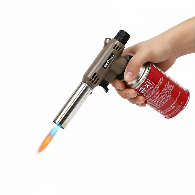 맥스 캠핑 휴대용 원터치 부탄가스 토치 라이터