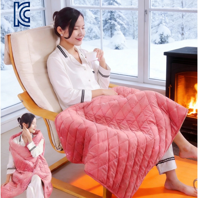 KC인증 USB 온열담요 무릎 전기 담요 사무실 담요 온열찜질기 전기장판 캠핑 차박 전기요, 핑크