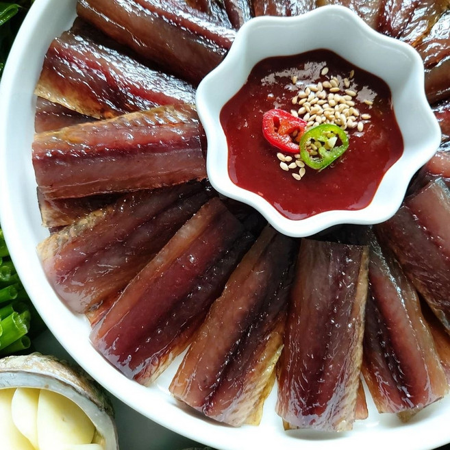 바나다 프리미엄 덕장직송 포항구룡포 손질과메기 단품 해초 야채세트 햇과메기 비린내없는 과메기, 1세트, 진공포장 완전손질과메기 해초야채세트(10마리,20쪽)