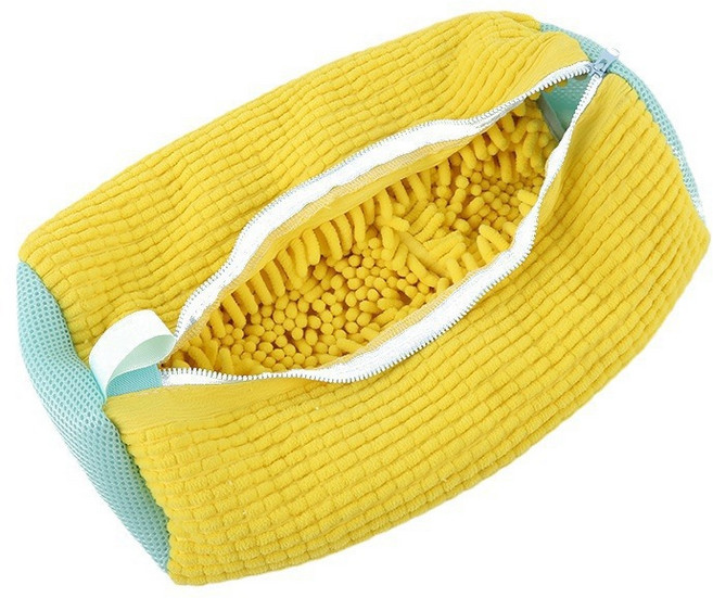 디에스가추몰 신발 운동화 세탁망 특 대형 최신형 세탁기용 구두 세탁 가방 빨래망 극세사 빨래 주머니, 옐로우, 1개