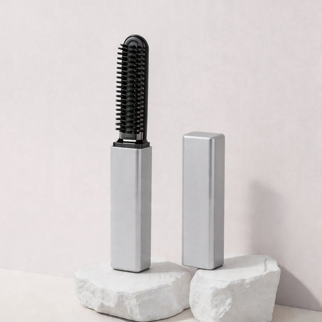 가열 빗 핸드백 속 작은 미용실 3초 뿌리 볼륨 살리기, 1개, 흰색