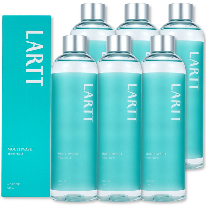 라르트 무알콜 온가족 가글 구취 샤인머스캣향 구강청결제, 500ml, 6개