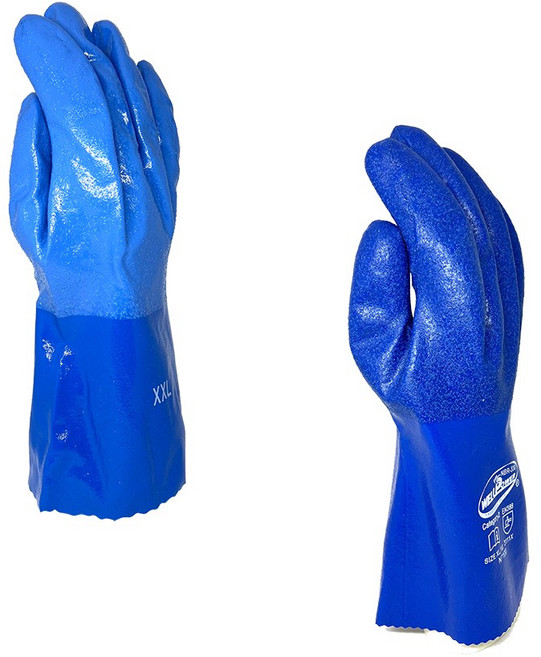 WELLPOWER 耐酸鹼手套, 1個, 30cm, 耐酸藍, XXL