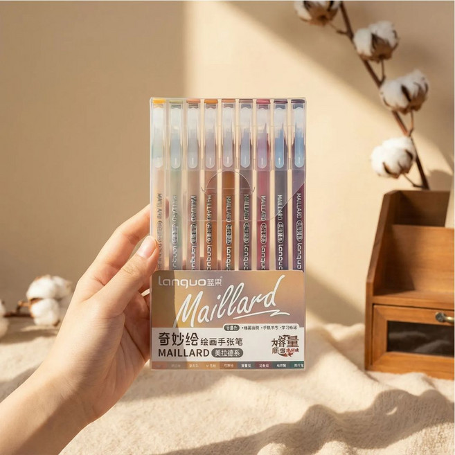 라운드월 다꾸 꾸미기 데코 컬러 젤펜 세트 9색 0.6mm (F) 메일라드 LG-D0564, 1개