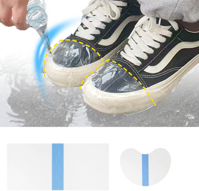 깔끔더하기 신발 방수 스티커 오염방지 필름, 3개, 투명-직사각핏 (90장)