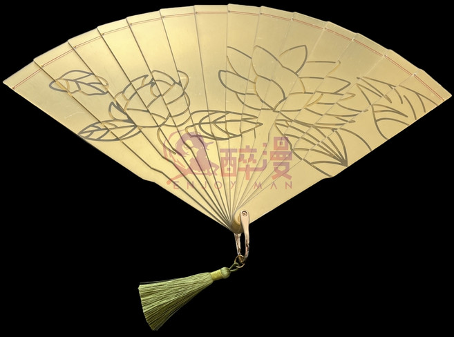 귀칼 도우마 부채 코스프레 애니 코스튬 악세사리, 골드 A, 한 사이즈, 금광