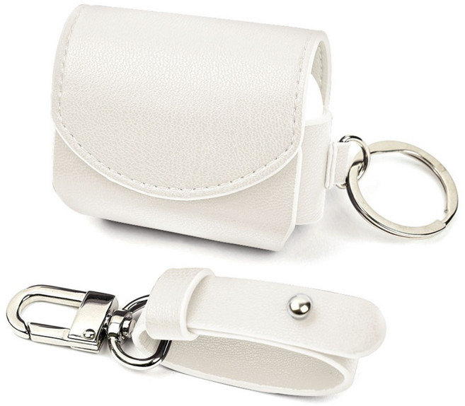 라이트피플 가죽 에어팟 케이스, 화이트 크림, 에어팟 프로(1세대/2세대) 케이스