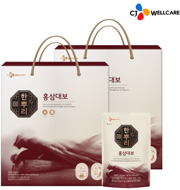 CJ 한뿌리 홍삼대보, 40ml, 48개