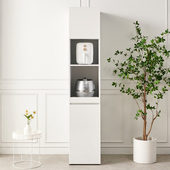 송목가구 300 400 500 600 LPM 바바 오픈 틈새 수납장 렌지대, 일반(깊이 42cm), LPM 바바 렌지대 300 화이트