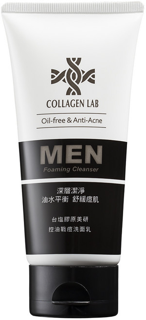 台鹽生技 膠原美研 MEN - 深層潔淨 舒緩痘肌, 1個, 控油戰痘洗面乳110g/條, 110g