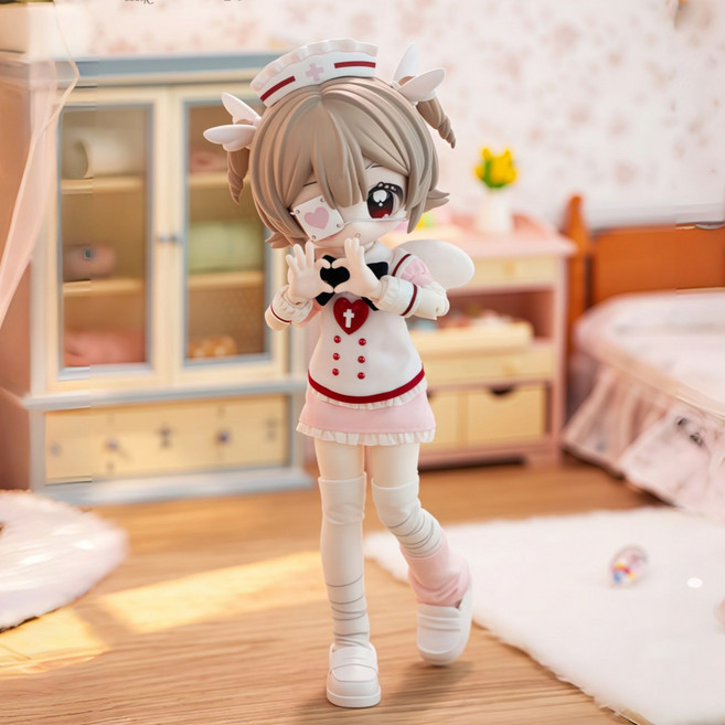 未啟之扉 小鑰匙設定集 可動人偶 12分 BJD 盲盒, 1個, 小鑰匙-白晝治療【拆盒確認】