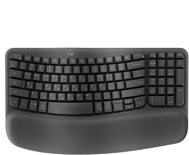 로지텍 WAVE KEYS 무선 인체공학 키보드, 그래파이트, YR0096
