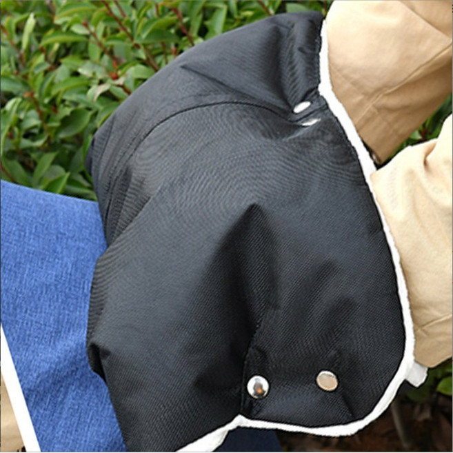 유모차장갑 겨울 유모차 핸들장갑 털 안감 방한 유모차장갑 육아필수템, 블랙단일