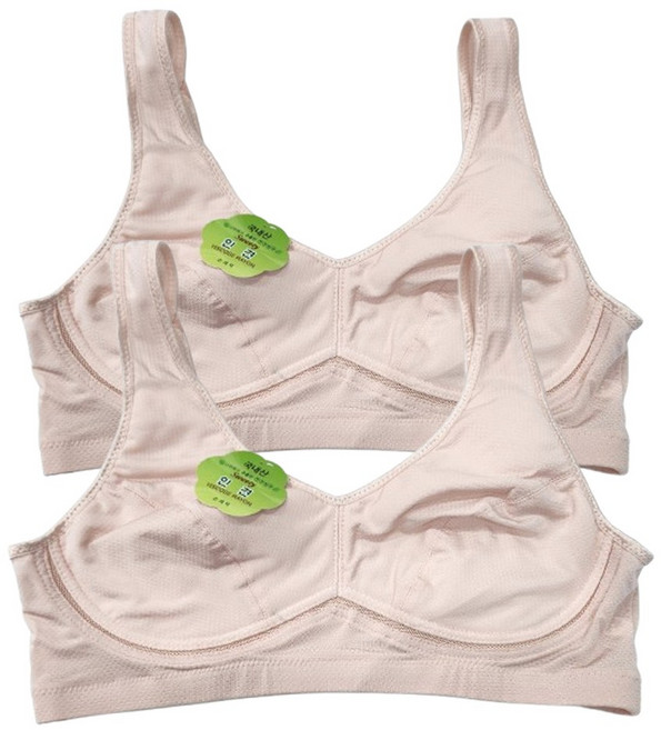 1+1 엘에이스 국내산 인견 노몰드 스포츠브라 2P