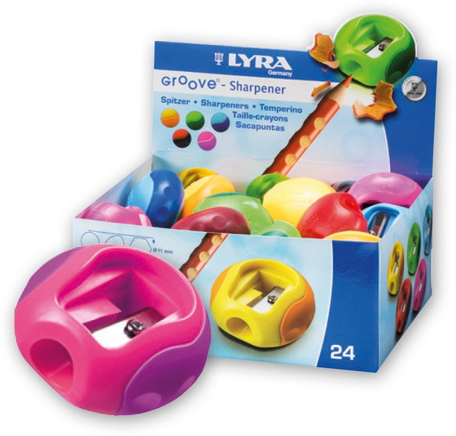 리라 그루브 연필깍이 1구 점보전용 굵은연필용 색상랜덤발송