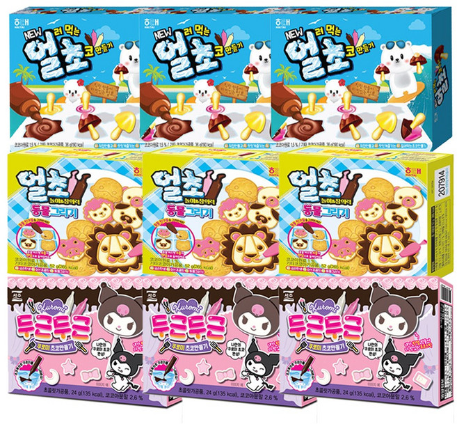 과자몬스터 과자만들기세트 얼초 +동물그리기 +쿠로미초코만들기, 1세트, 336g