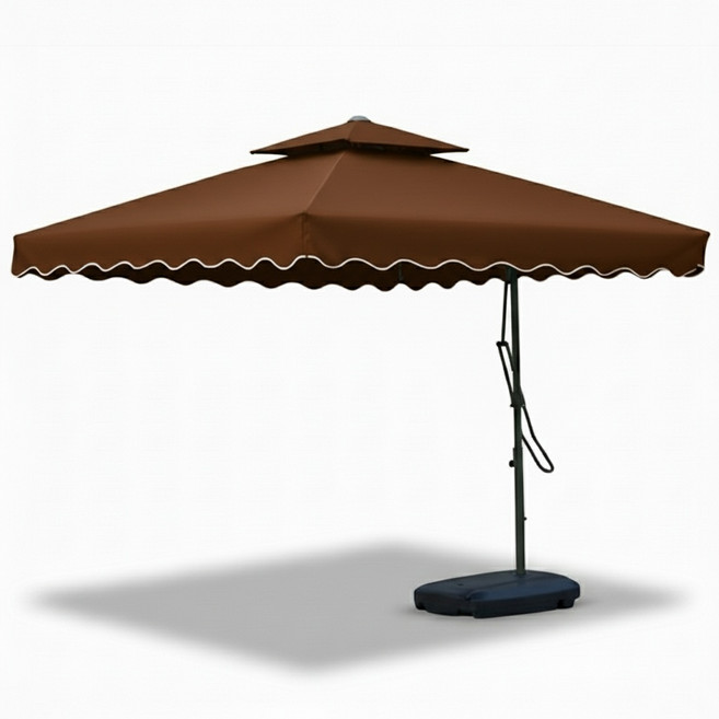 리브포어스 심플 대형 사각 파라솔 전원주택 마당 정원 야외용 테라스 루프탑 테라스 야외 편의점 카페, 심플사각_브라운