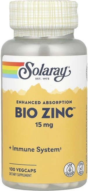 Solaray Bio Zinc™ 15mg 베지 캡슐 100정, SolarayBioZinc15mg베지캡슐100정, 1개 - 쿠팡
