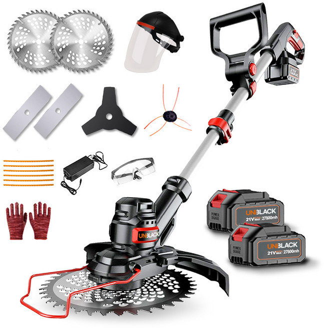 유니블랙 독일기술 고성능 충전식 예초기 전기 전동 무선 제초기, [고급형] 풀세트 + 배터리 2개, 1세트