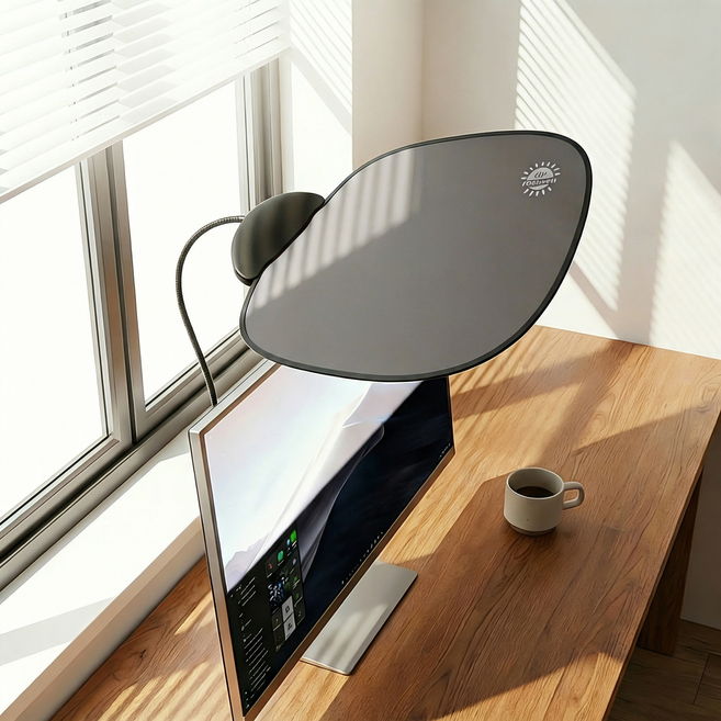 사무실 캐노피 모니터 햇빛 형광등 반사 가리개 각도조절 휴대용 모니터 가림막, 1개, 그레이