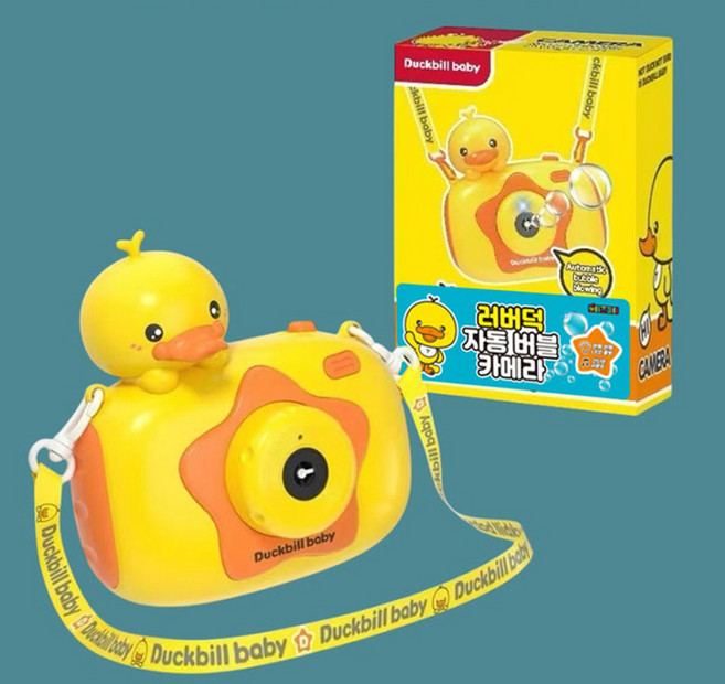 토이즈데이 러버덕&핑크토끼 자동 버블 카메라 어린이 단체 장난감 선물, 러버덕, 1개