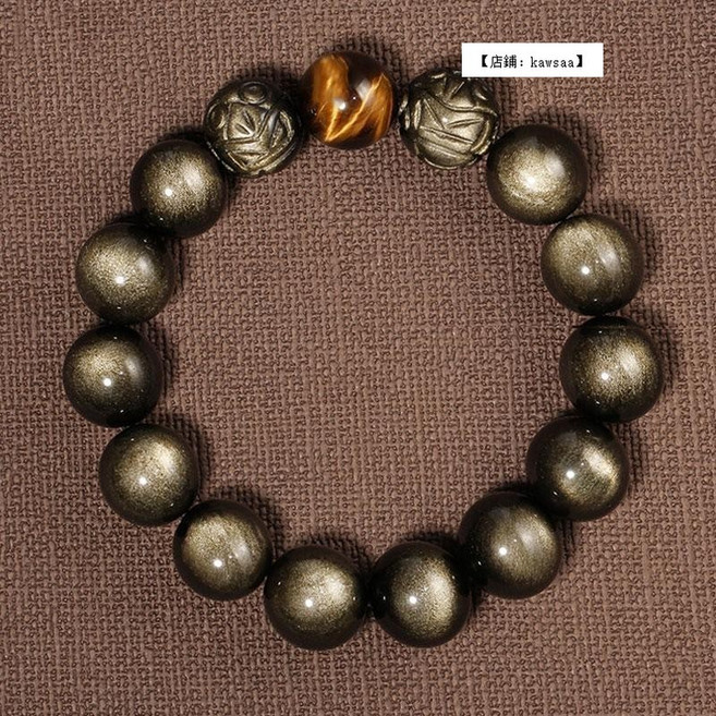 福氣來 男女通用黑曜石球形貔貅手鏈