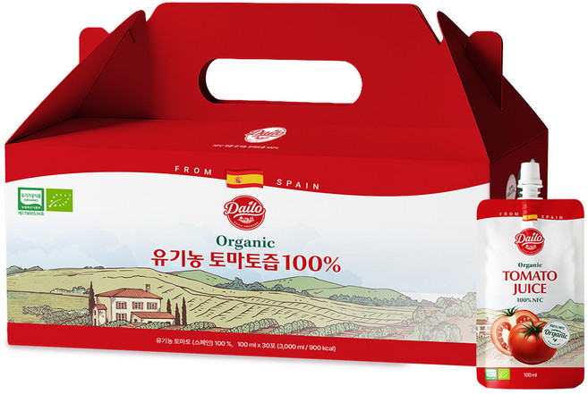 2위 - 바이퀸 델리오 유기농 NFC 착즙 100% 레드 토마토 즙 주스, 30개, 100ml