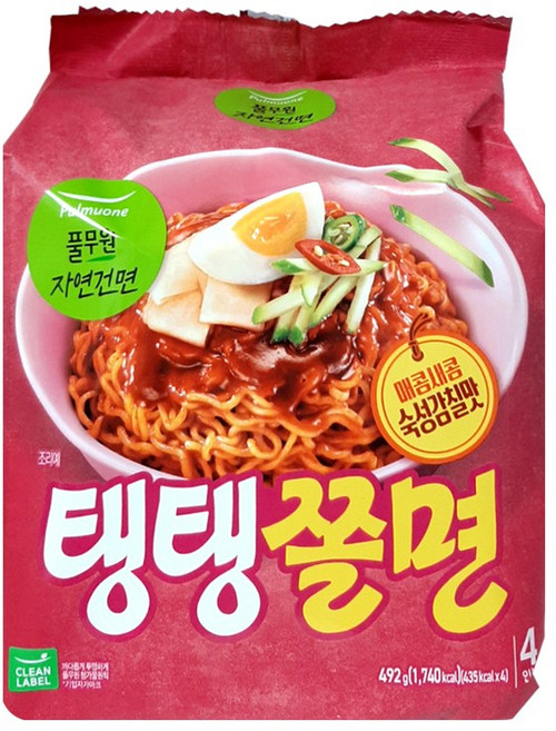 풀무원 탱탱쫄면 123g, 117.3g, 4개