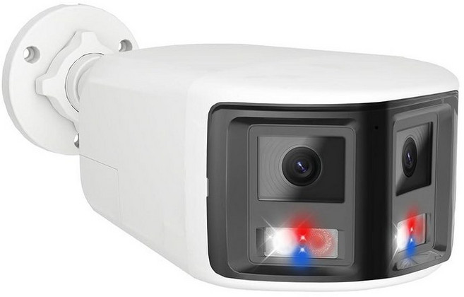 Anpviz 6MP 듀얼 렌즈 PoE 보안 카메라 180° 파노라마 뷰 액티브 억제 레드 & 블루 스트로브 플래시 라이트 알람 컬러 나이트 비전 MD2.0 양방향
