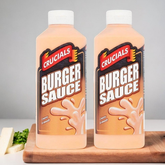영국 크루셜스 크리미 진한 버거 소스 500ml x2팩 햄버거 바베큐 샐러드 드레싱, 2개