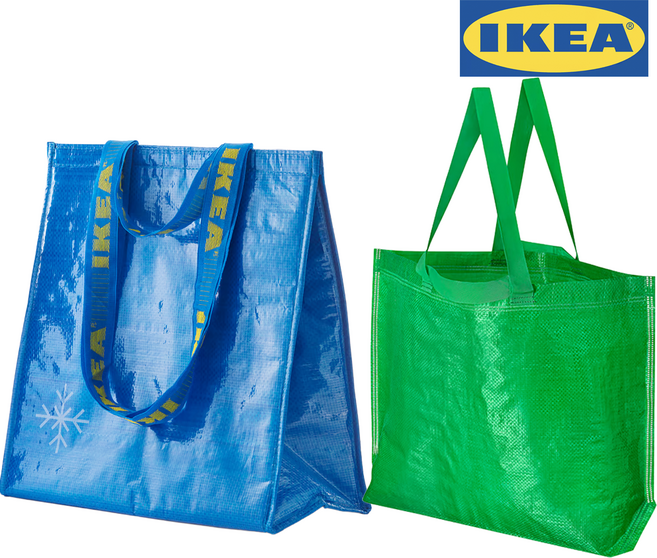 이케아 정품 장바구니 타포린백 세트, 1세트, 보냉백+M