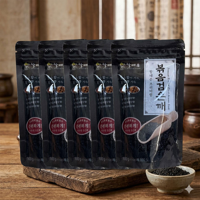할매손 고소한 볶음검은깨 100g 흑임자 요리 고명, 5개
