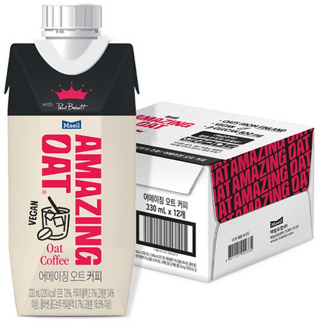 어메이징오트 폴 바셋 콜드브루 오트 커피, 330ml, 12개