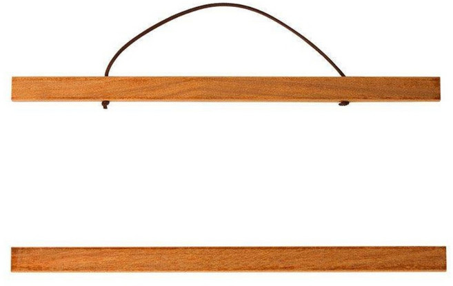 磁吸實木掛軸 掛畫 掛作品 壁掛畫軸 磁吸掛軸 海報夾 掛畫夾 掛海報 掛日曆 拍照道具 牆壁裝飾, 柚木