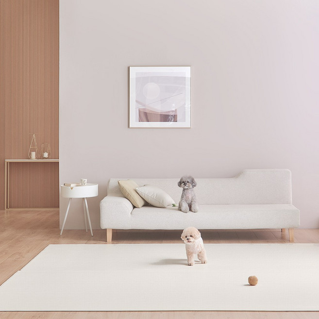 피오르 반려동물 미끄럼방지 매트 러그형, 트위드 베이지, 1개