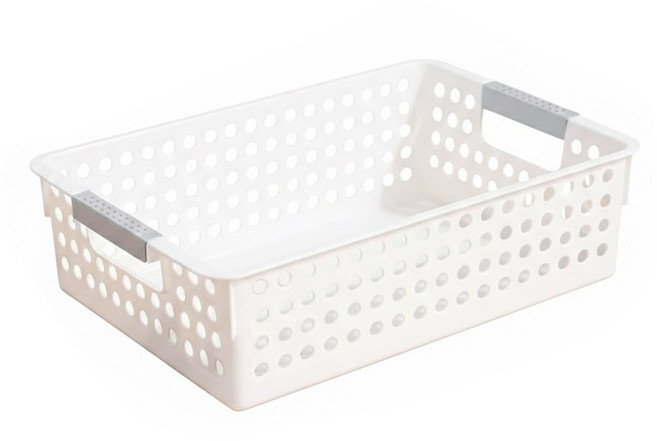 깔끔바구니 일반 4-1호 정리함 소품 옷 인형 거실 방청소, 1개, 화이트