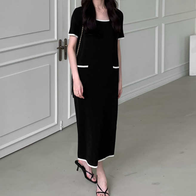 마이쏭 여성 빅사이즈 루즈핏 고퀼리티 엘핀스퀘어니트롱원피스