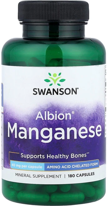Swanson Albion 프리미엄 킬레이트 망간 글리시네이트 40mg 180 캡슐, 180정 - 쿠팡