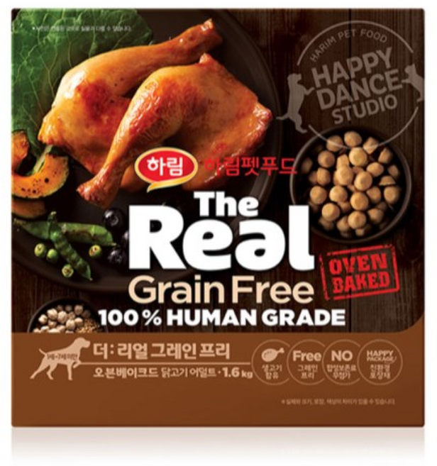 더리얼 독 그레인프리 오븐베이크드 닭고기 어덜트, 1개, 1.6kg
