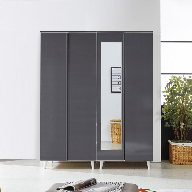 이노센트 벨니 1600 거울 옷장+이불장 세트 i103878, 그레이_103878